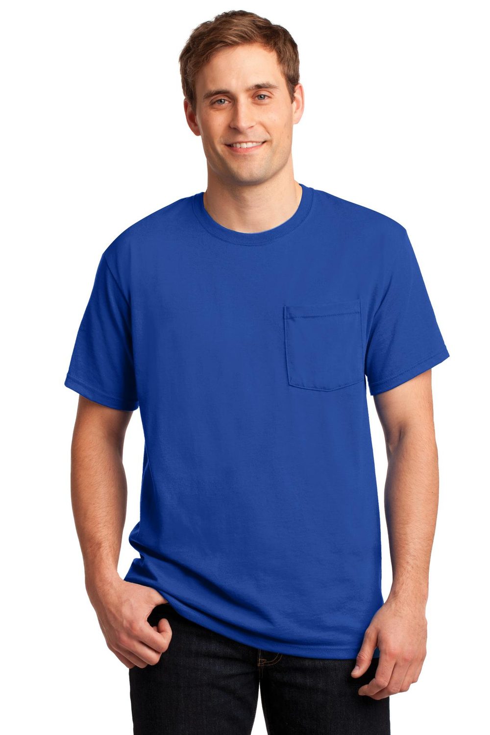 JERZEES Men's Dri-Power 50/50 Cotton/Poly Pocket T-Shirt 29MP Mens Apparel Shirts & Tops