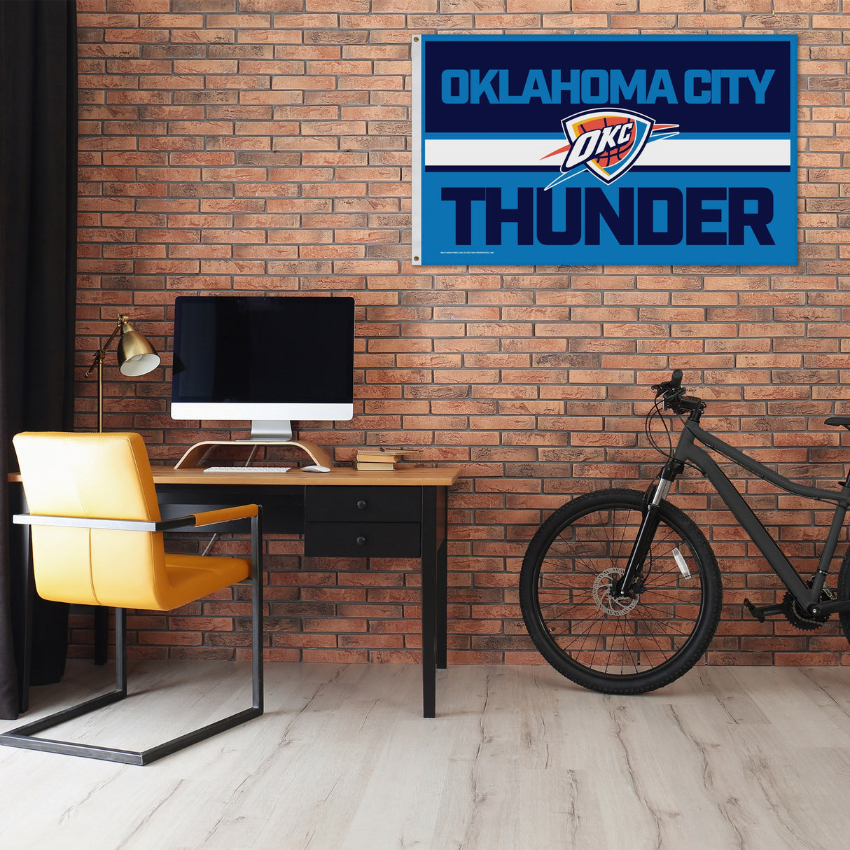 Rico Industries NBA Oklahoma City Thunder Bold 3' x 5' Banner Flag-1