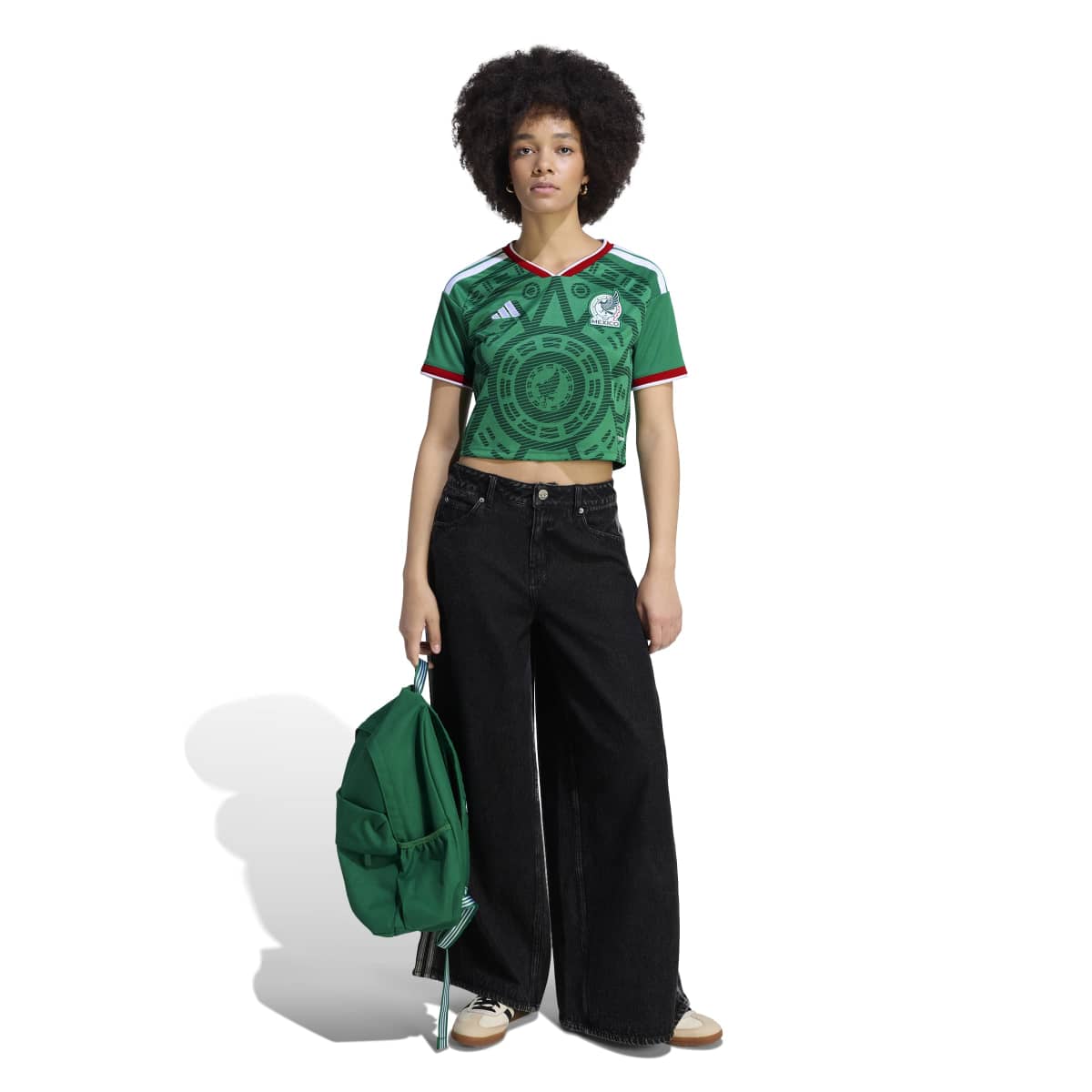 adidas Women's Mexico 26 Home Cropped Jersey-3
