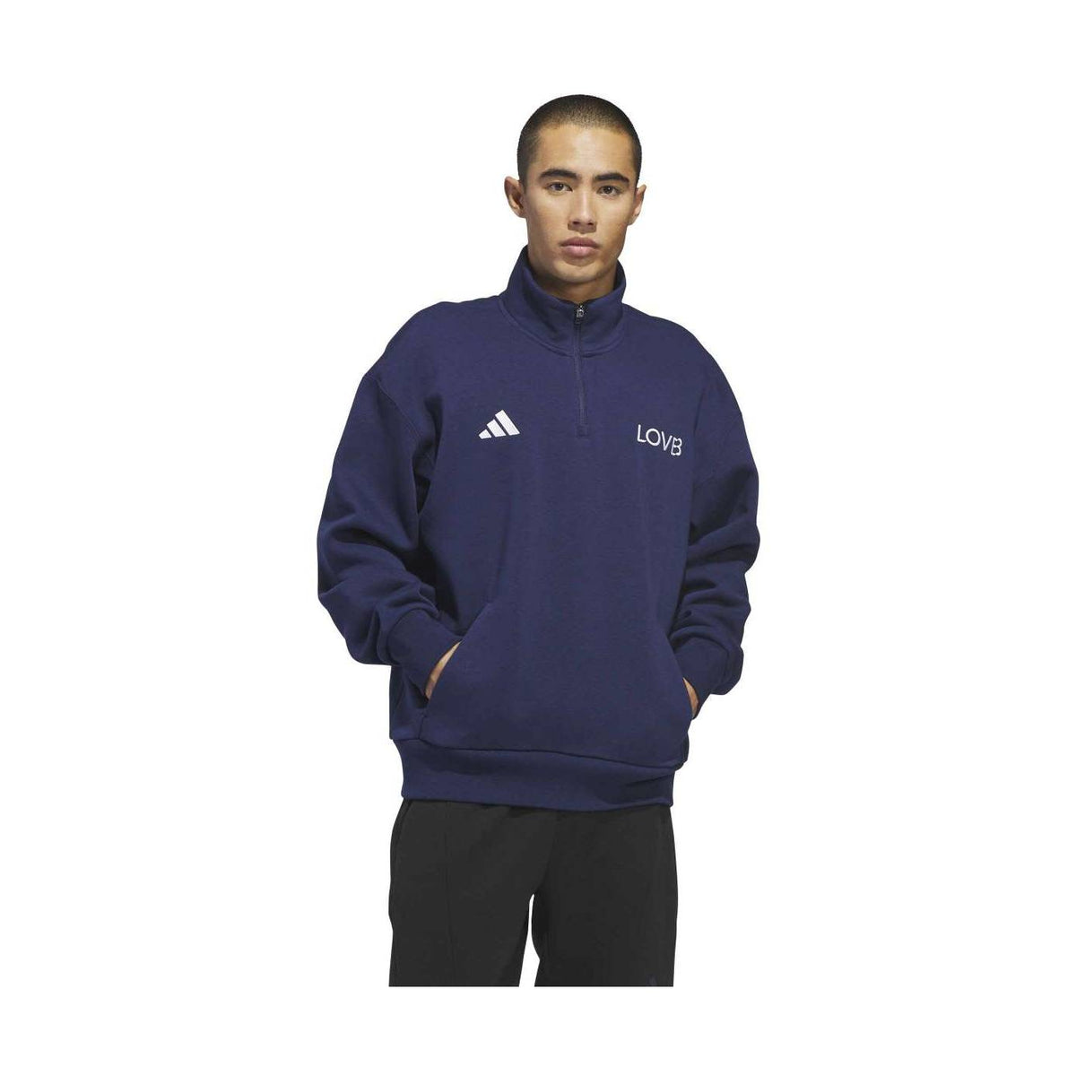 adidas Unisex LOVB Fleece Volleyball Quarter-Zip-1