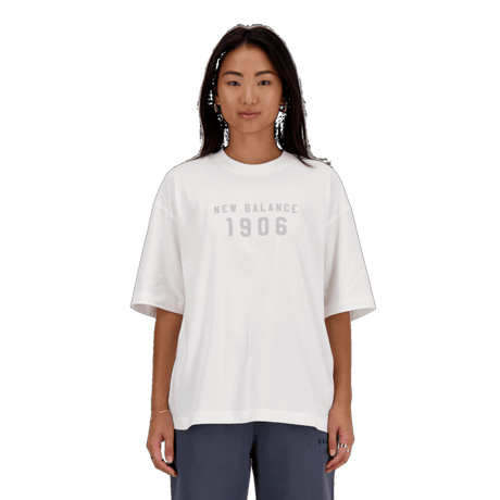 New Balance Women's Iconic Collegiate Jersey Oversized T-Shirt Womens Apparel Shirts & Tops