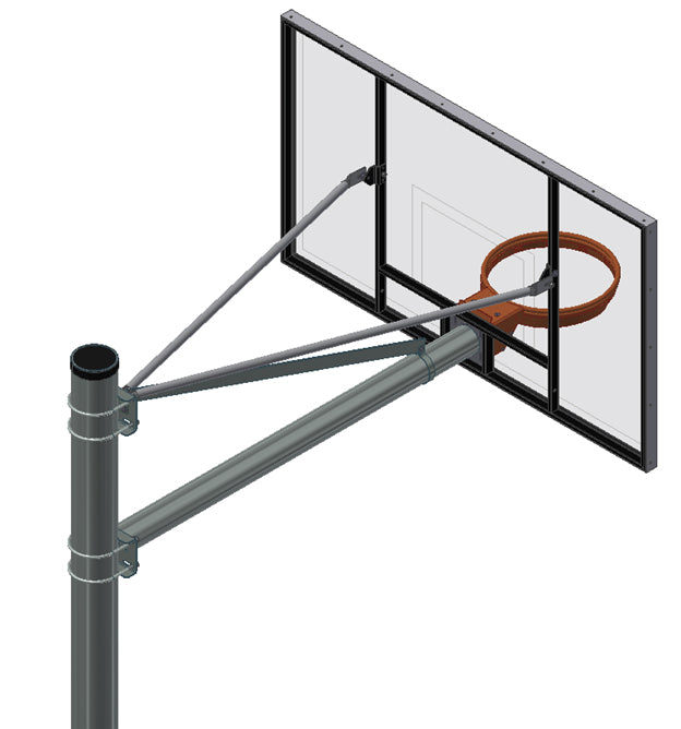 Gared Heavy Duty Playground Adjustable Straight Post Basketball Equipment All