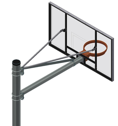 Gared Heavy Duty Playground Adjustable Straight Post Basketball Equipment All