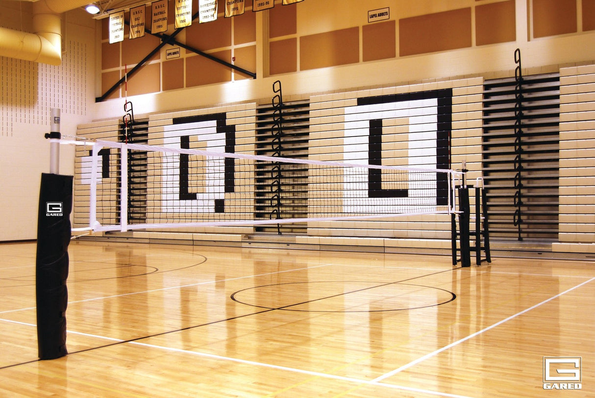 Gared Rallyline Scholastic Aluminum One-Court Volleyball System Less Sleeves and Covers Volleyball Nets & Court Equipment All