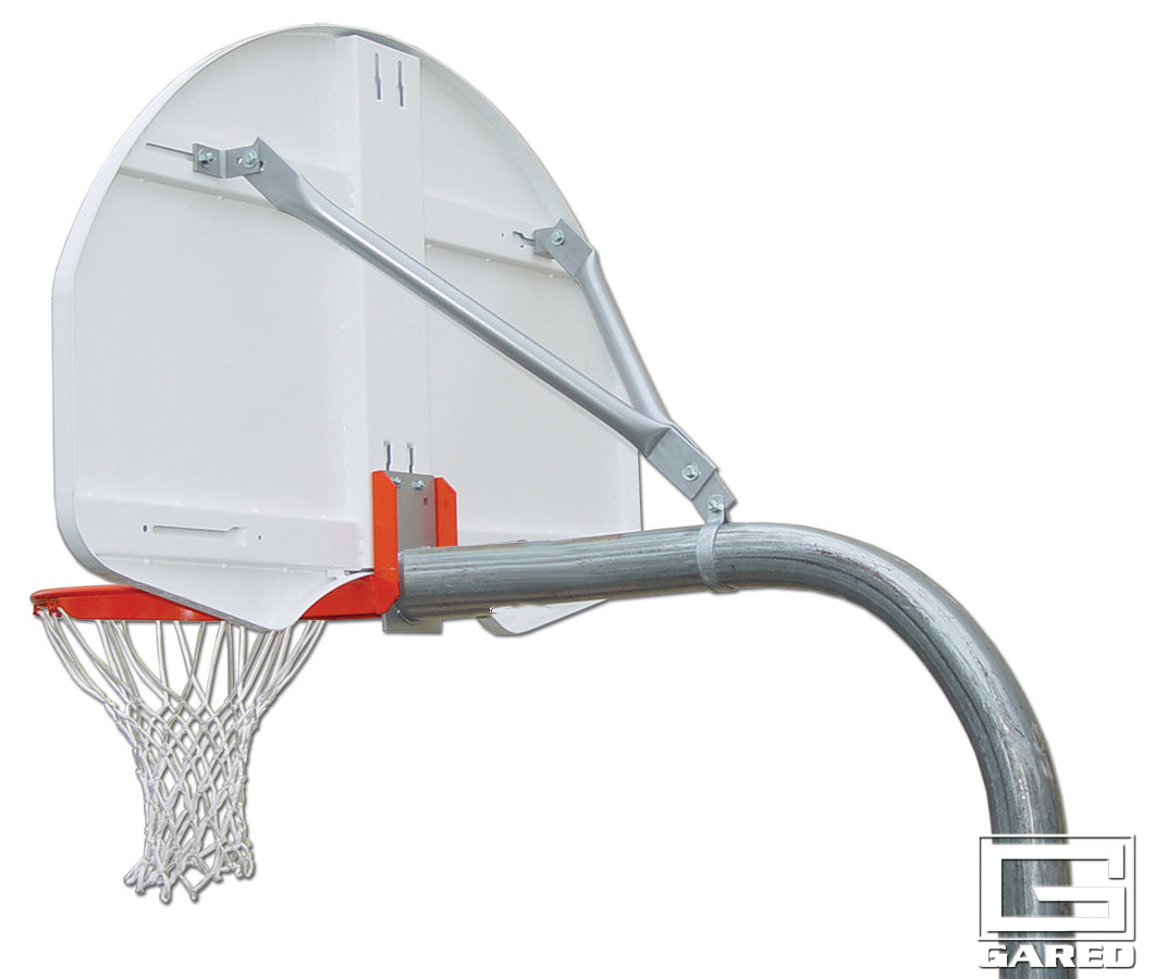 Gared 3.5" Gooseneck Post with Rear Mount Plate & Brace Kit Basketball Equipment All