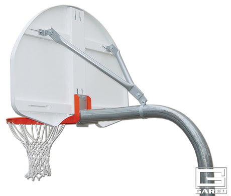 Gared 3.5" Gooseneck Post with Rear Mount Plate & Brace Kit Basketball Equipment All