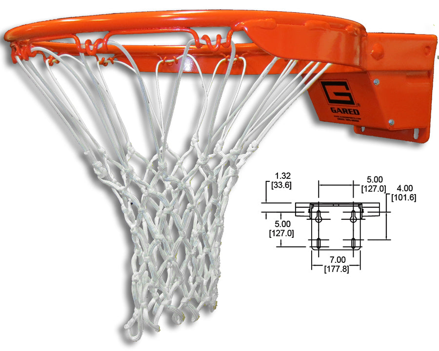 Gared Collegiate Breakaway Rim with Nylon Net Basketball Equipment All