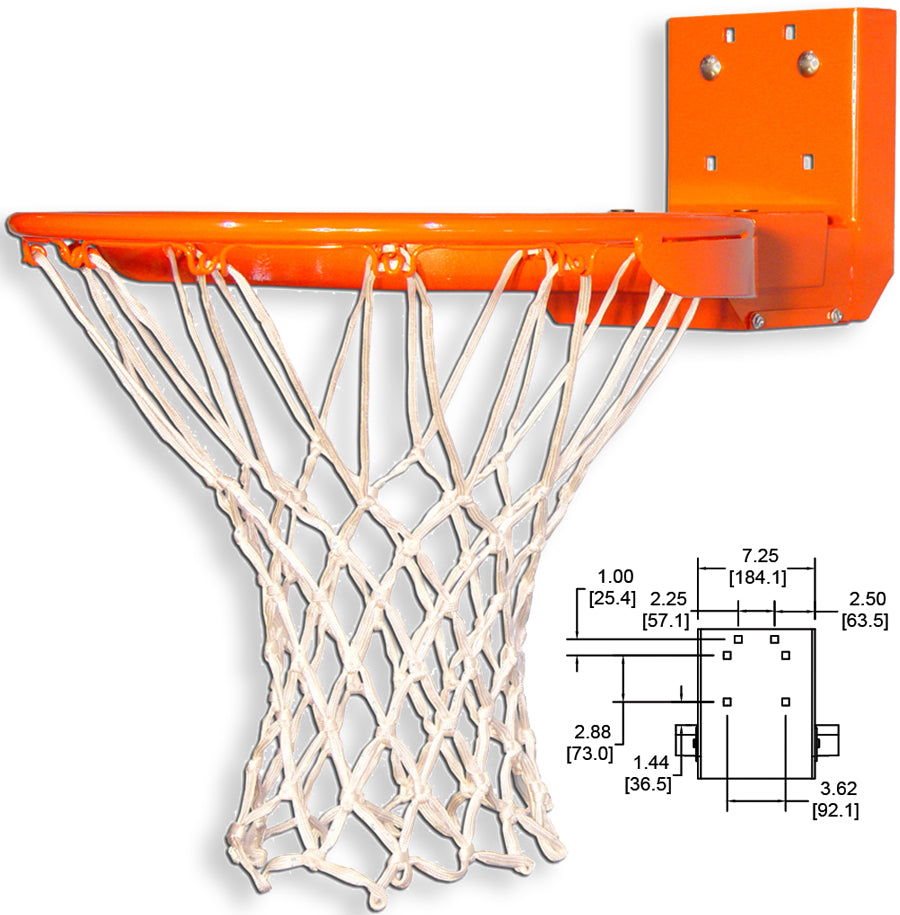 Gared Scholastic Rear-Mount Breakaway Rim with Nylon Net Basketball Equipment All