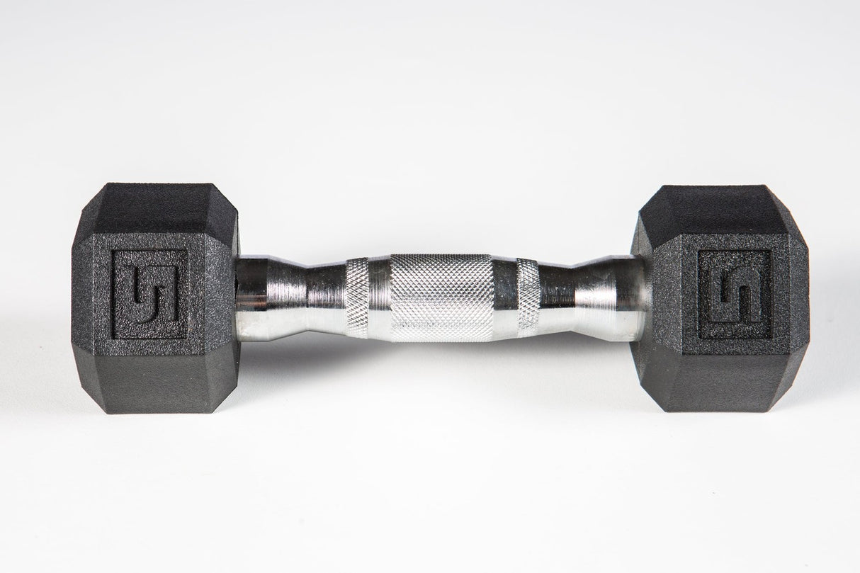 York PVC Hex Dumbbell – Chrome Ergo Handle Exercise & Wellness Strength Dumbbells
