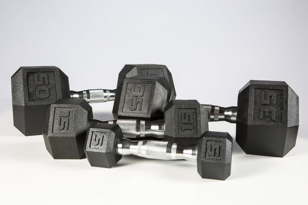 York PVC Hex Dumbbell – Chrome Ergo Handle Exercise & Wellness Strength Dumbbells