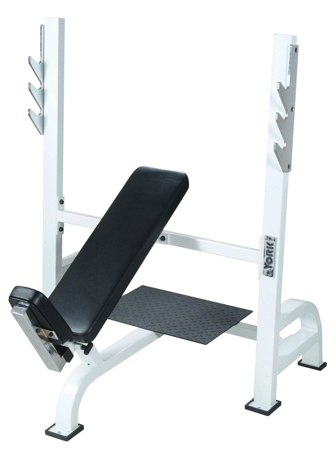 York STS Olympic Incline Bench Press w/ Gun Racks Exercise & Wellness Gym Equipment