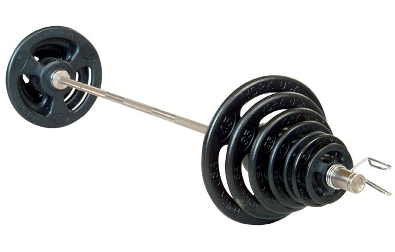 York Iso-Grip Steel Olympic Plate Set Exercise & Wellness Strength Bars & Plates