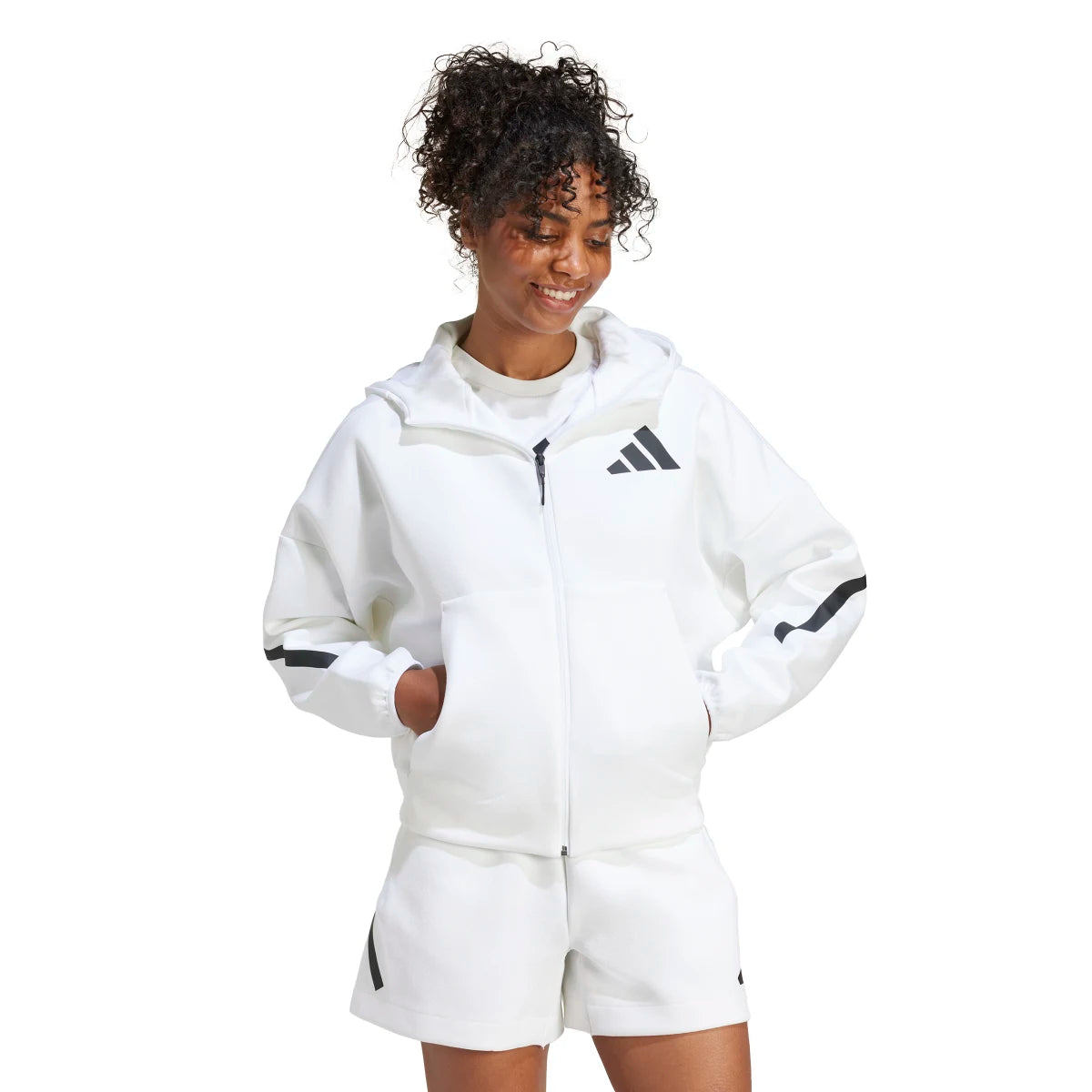 adidas Women's Z.N.E. Full Zip Hoodie Womens Apparel Sweatshirts & Fleece