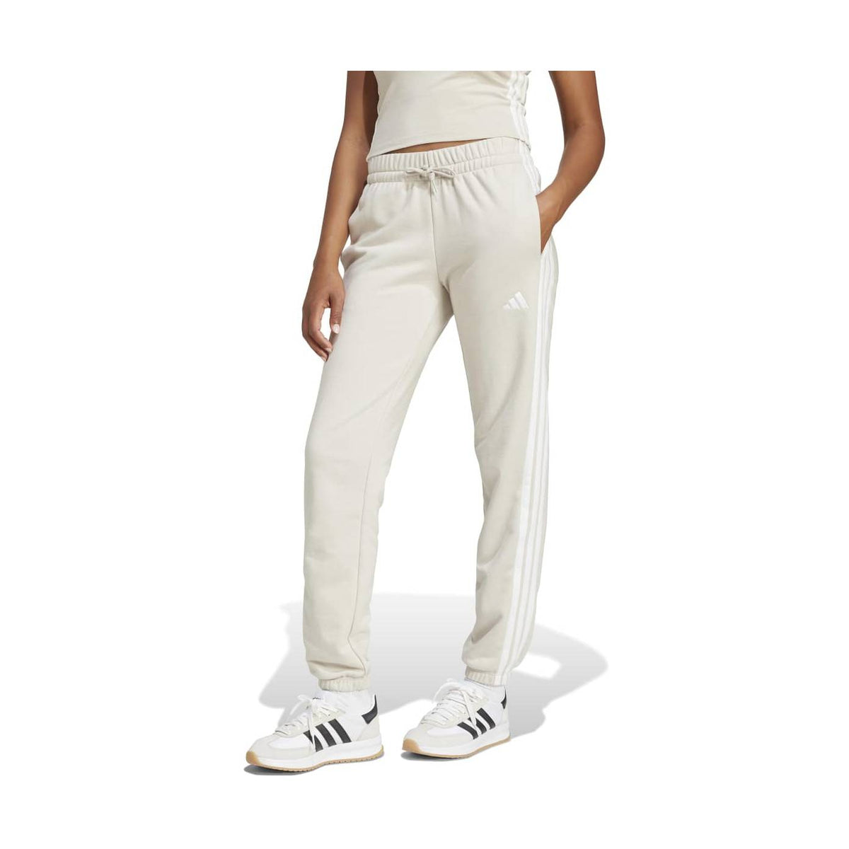 adidas Women's Essentials 3-Stripes French Terry Cuffed Pants-10