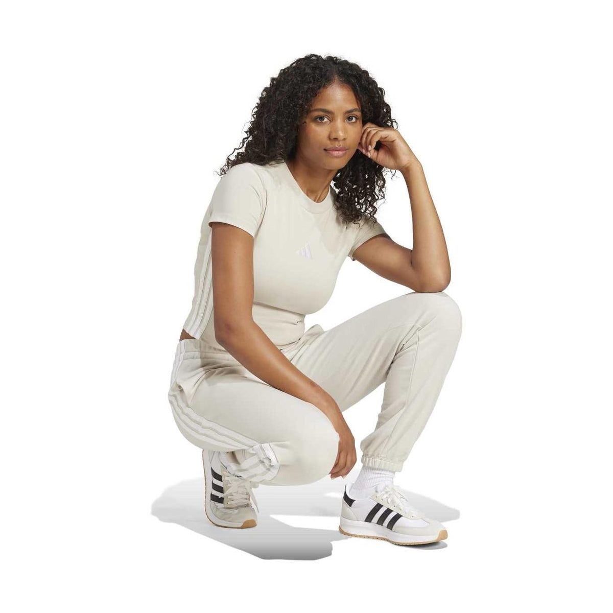 adidas Women's Essentials 3-Stripes French Terry Cuffed Pants-12
