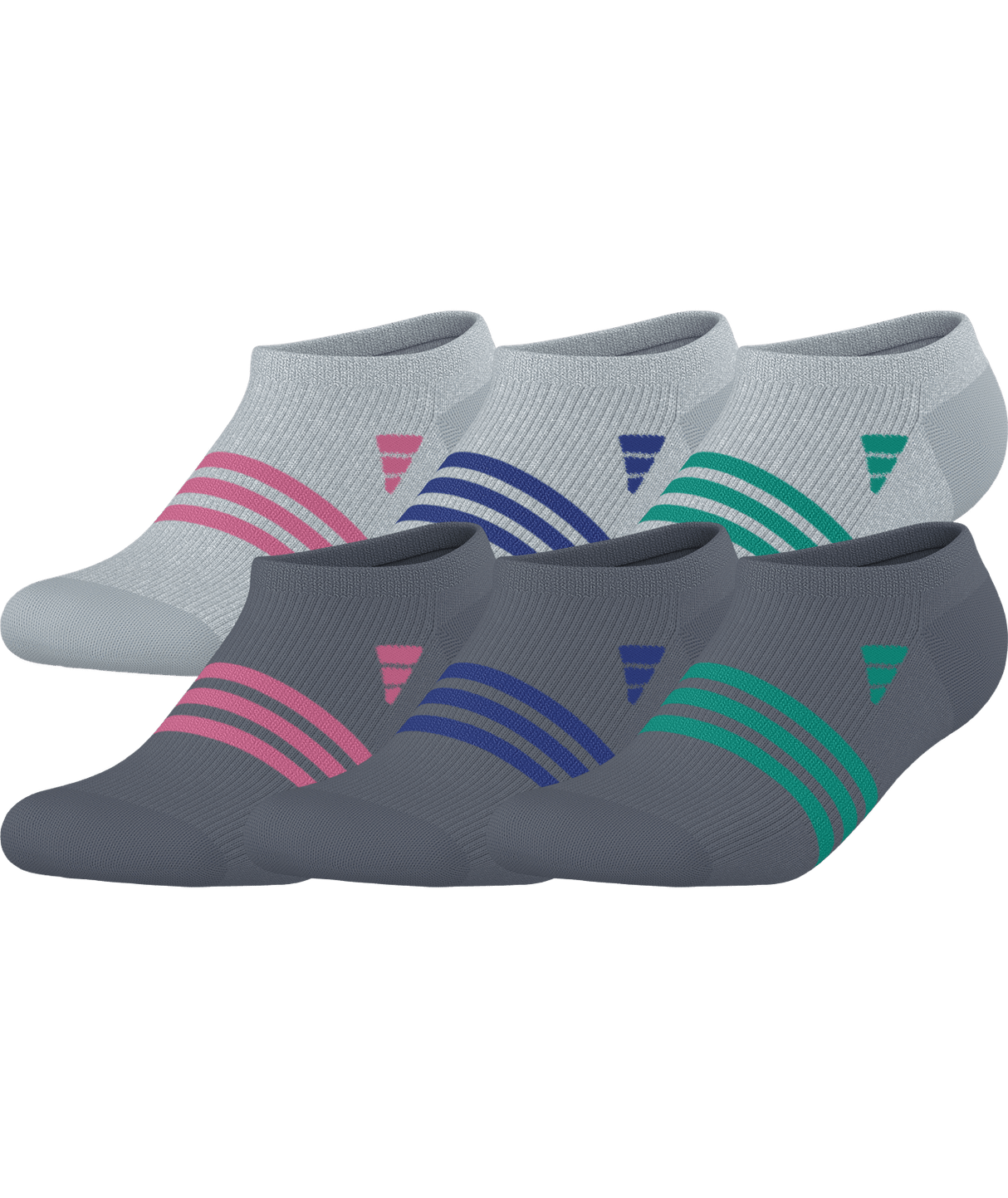 adidas Girl's Superlite 3.0 6-Pack No Show Socks Unisex Accessories Socks