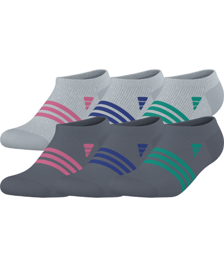 adidas Girl's Superlite 3.0 6-Pack No Show Socks Unisex Accessories Socks