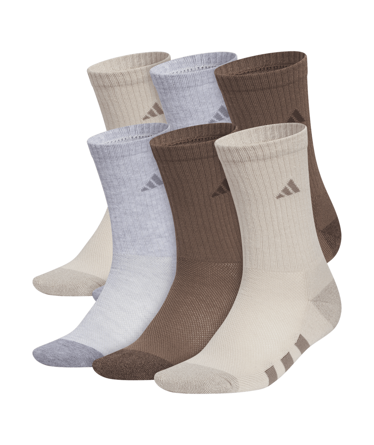 adidas Youth Athletic Cushioned 6-Pack Crew Socks Unisex Accessories Socks