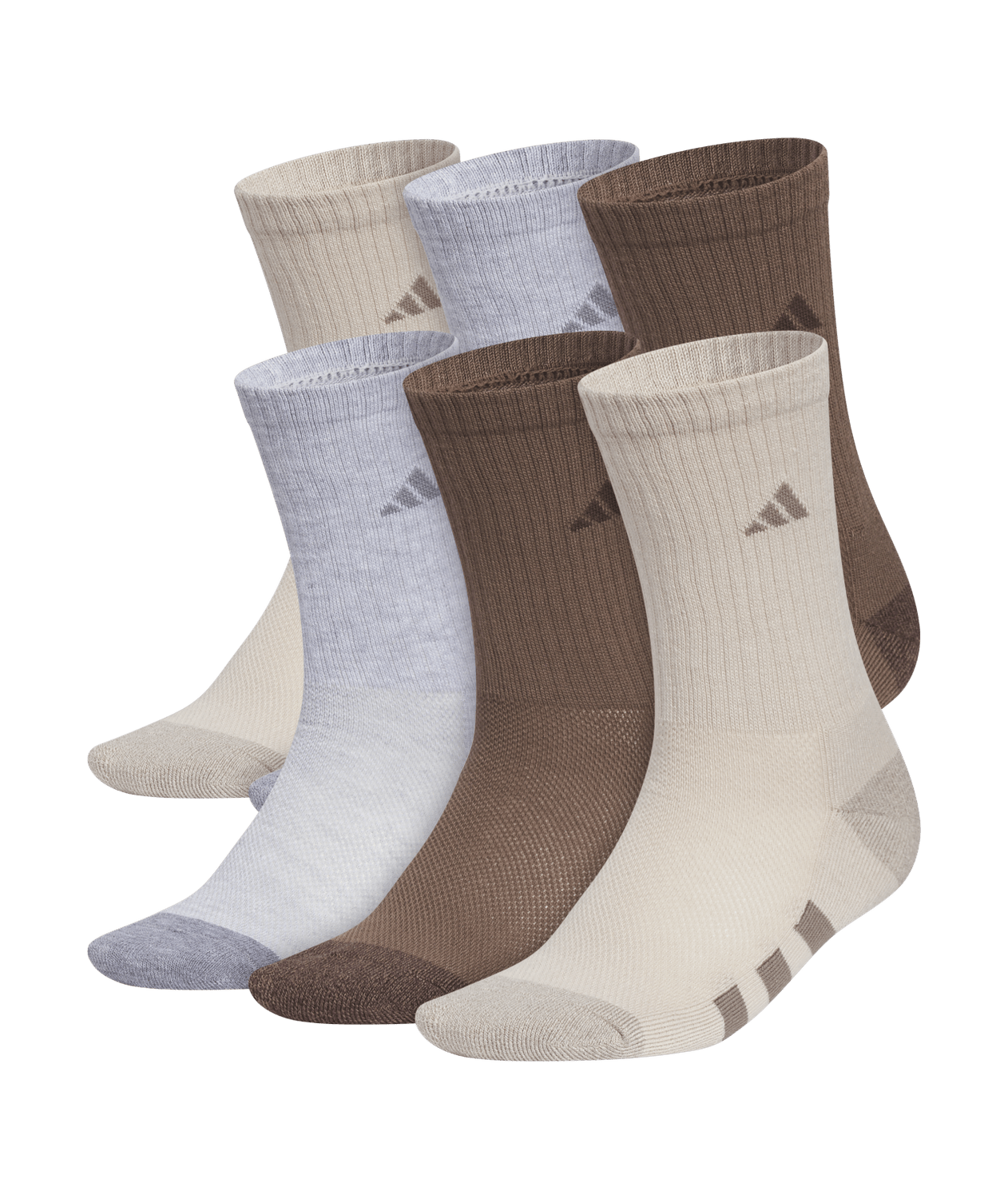 adidas Youth Athletic Cushioned 6-Pack Crew Socks Unisex Accessories Socks