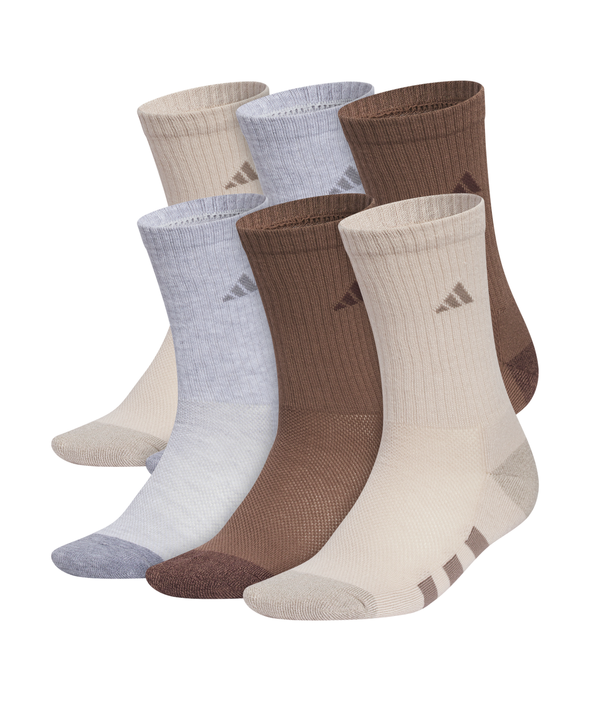 adidas Youth Athletic Cushioned 6-Pack Crew-1