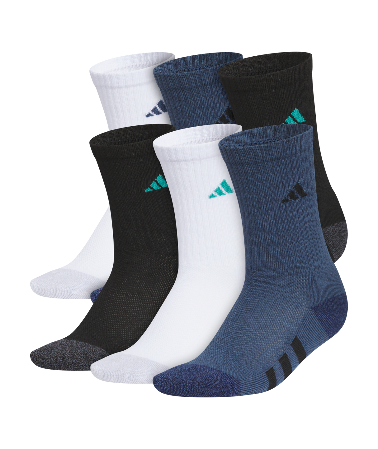 adidas Youth Athletic Cushioned 6-Pack Crew-1