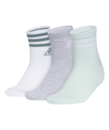 adidas Women's Cushioned 3-Stripe 3.0 3-Pack High Quarter Socks Unisex Accessories Socks