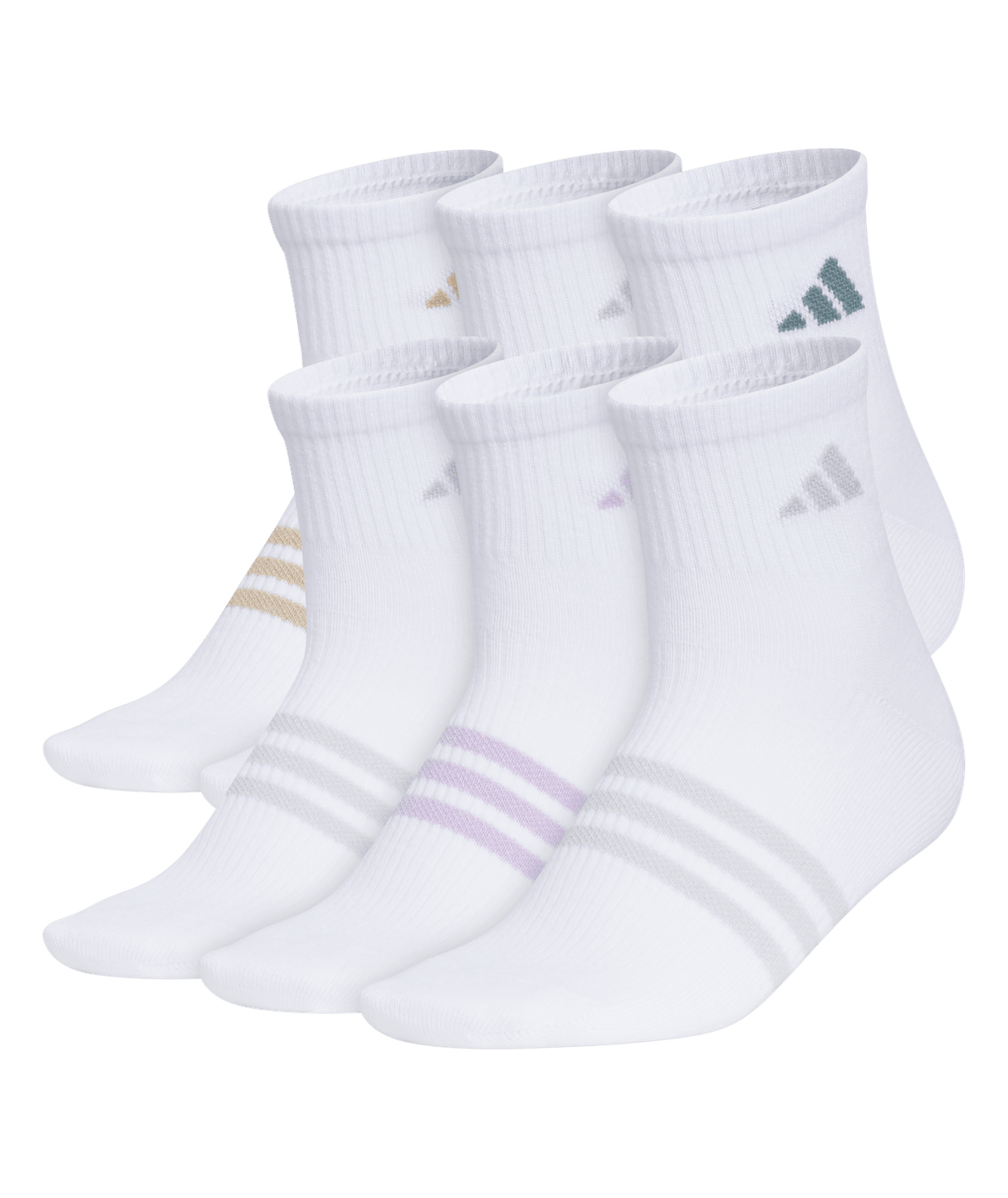 adidas Women's Superlite 3.0 6-Pack Quarter Socks Unisex Accessories Socks