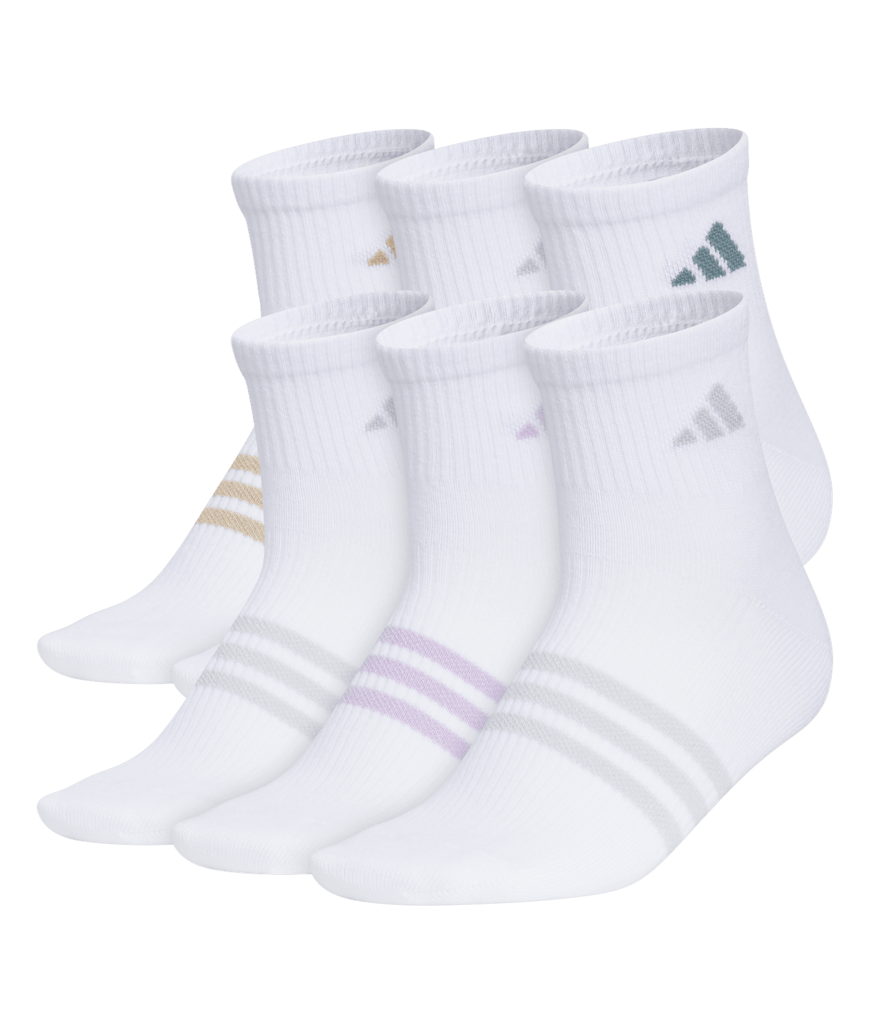 adidas Women's Superlite 3.0 6-Pack Quarter Socks Unisex Accessories Socks