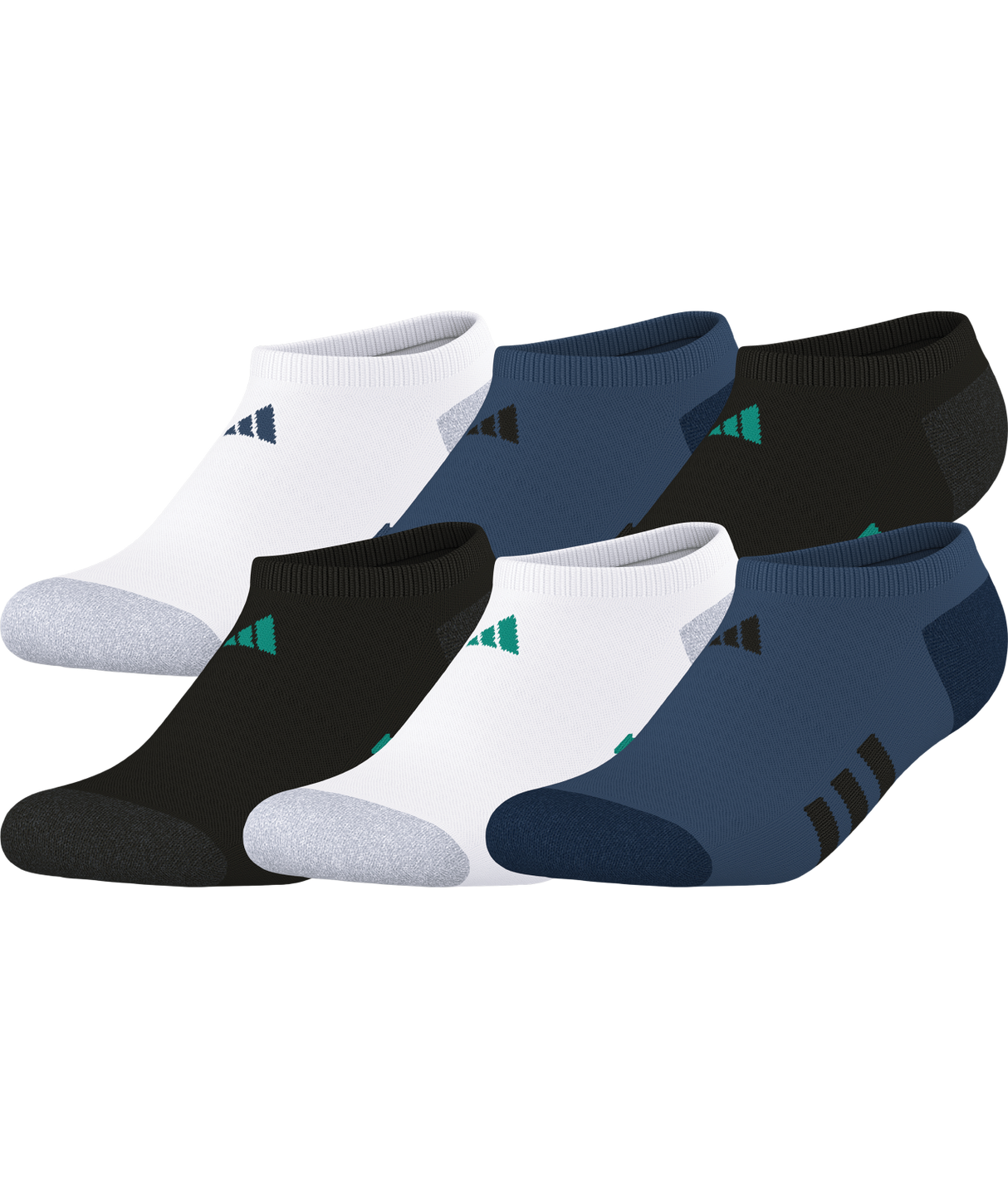 adidas Youth Athletic Cushioned 6-Pack No Show Socks-1