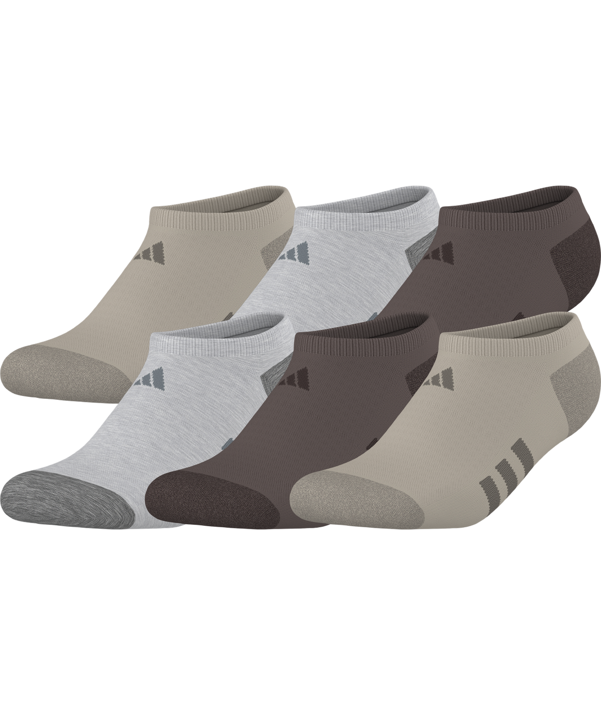 adidas Youth Athletic Cushioned 6-Pack No Show Socks-1