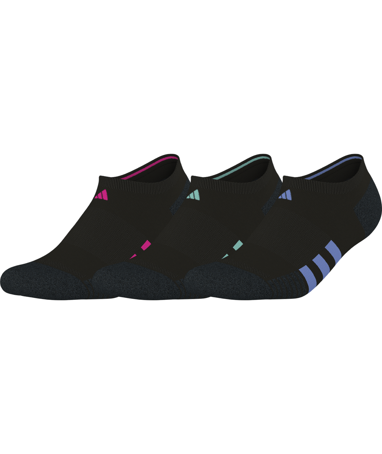 adidas Women's Cushioned 3.0 3-Pack No Show Socks Unisex Accessories Socks