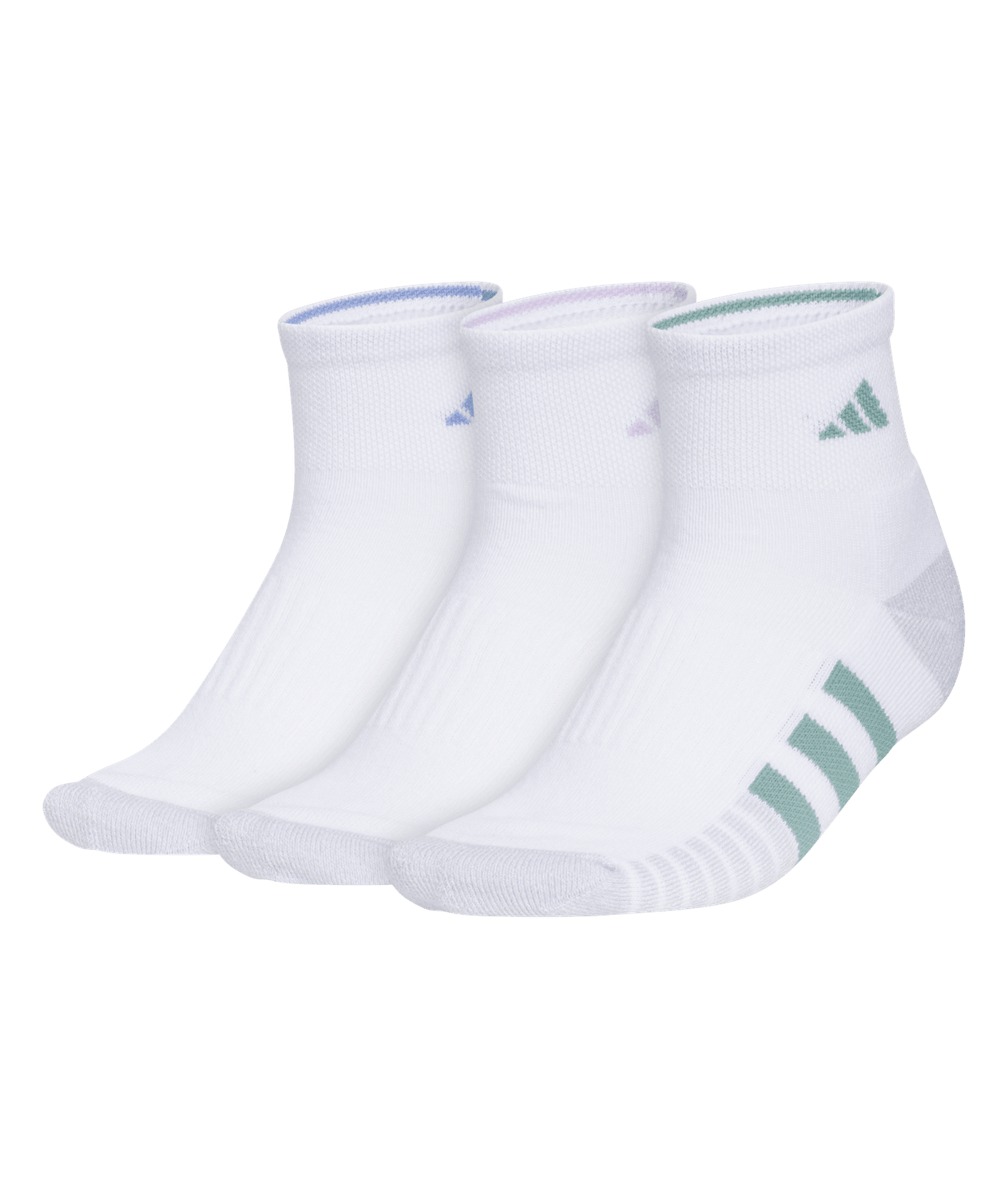 adidas Women's Cushioned 3.0 3-Pack Quarter Socks Unisex Accessories Socks
