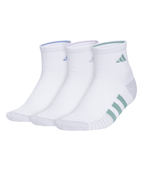 adidas Women's Cushioned 3.0 3-Pack Quarter Socks Unisex Accessories Socks