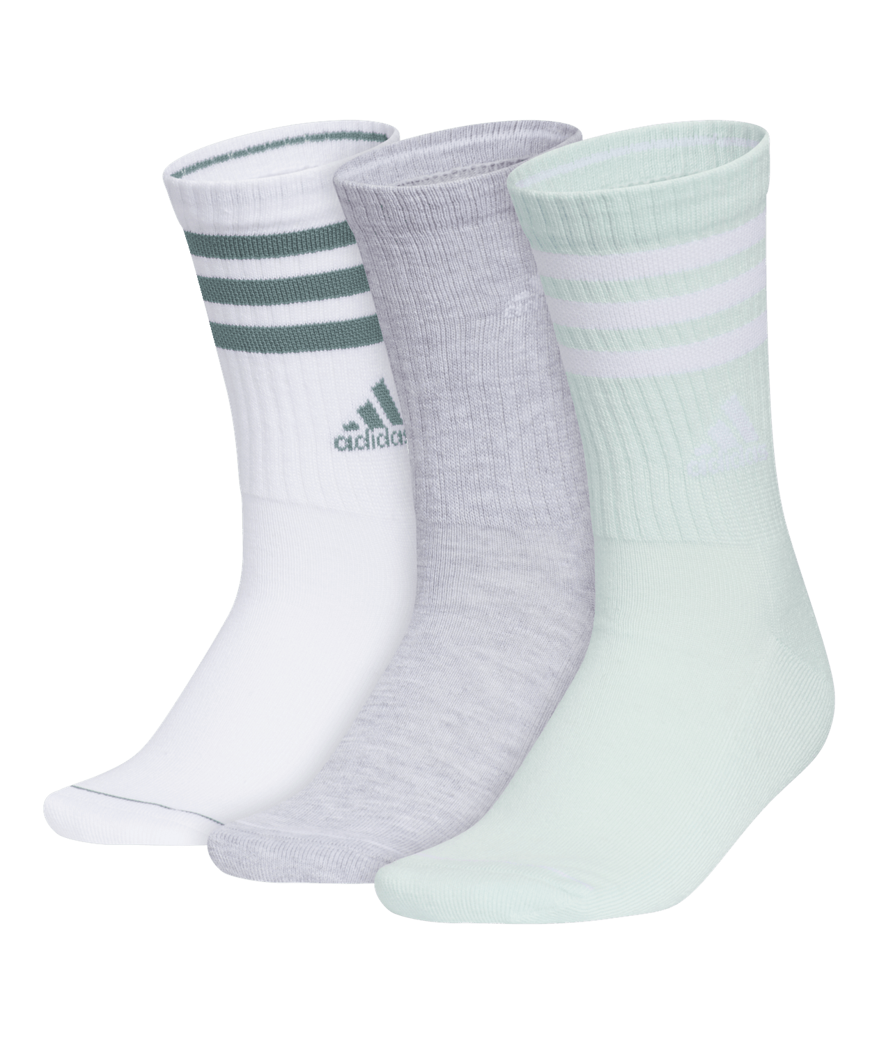 adidas Women's Cushioned 3-Stripe 3.0 3-Pack Crew Socks Unisex Accessories Socks