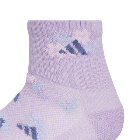 adidas Girls' Cushioned Graphic Quarter Socks 6 Pairs Unisex Accessories Socks
