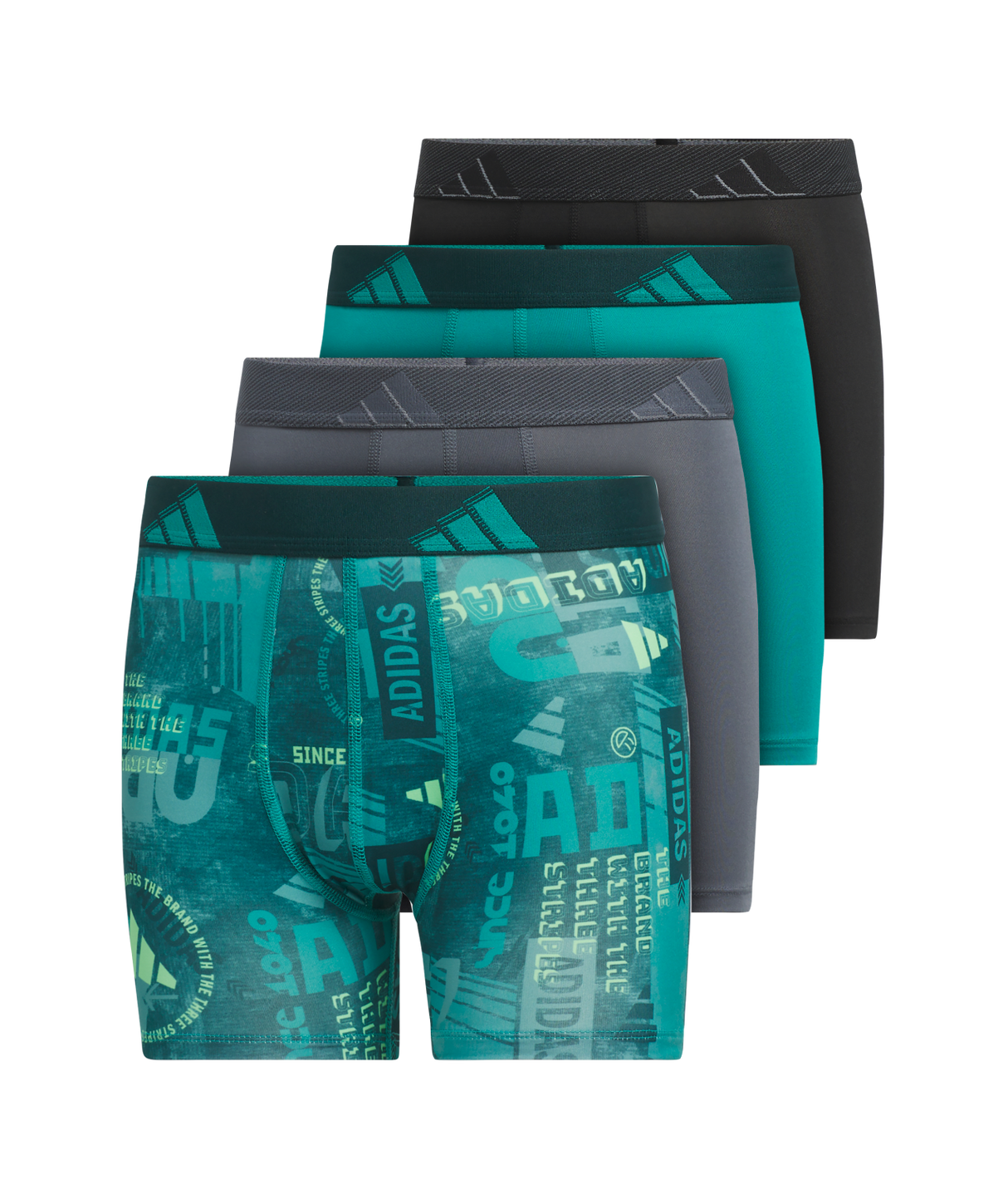 adidas Youth Microfiber Graphic 4-Pack Boxer Brief-1