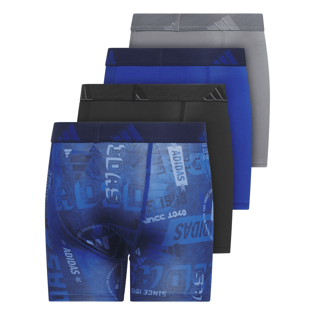 adidas Youth Microfiber Graphic 4-Pack Boxer Brief Youth Apparel Underwear & Socks
