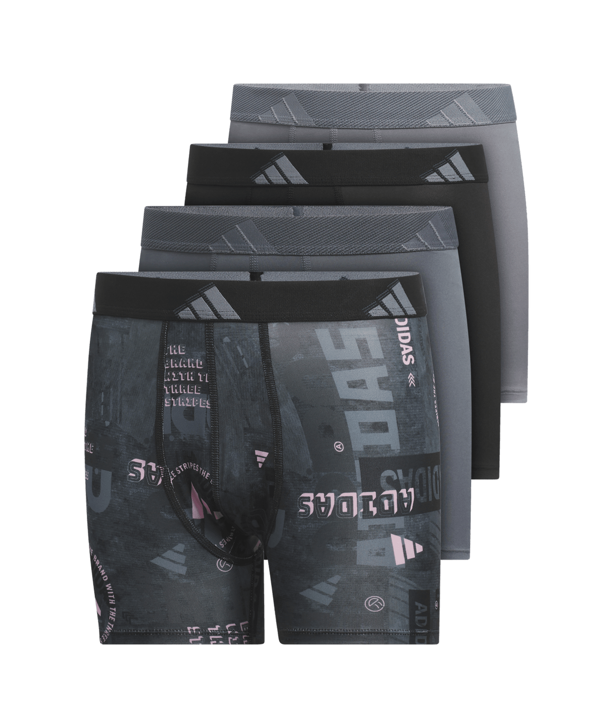 adidas Youth Microfiber Graphic 4-Pack Boxer Brief Youth Apparel Underwear & Socks