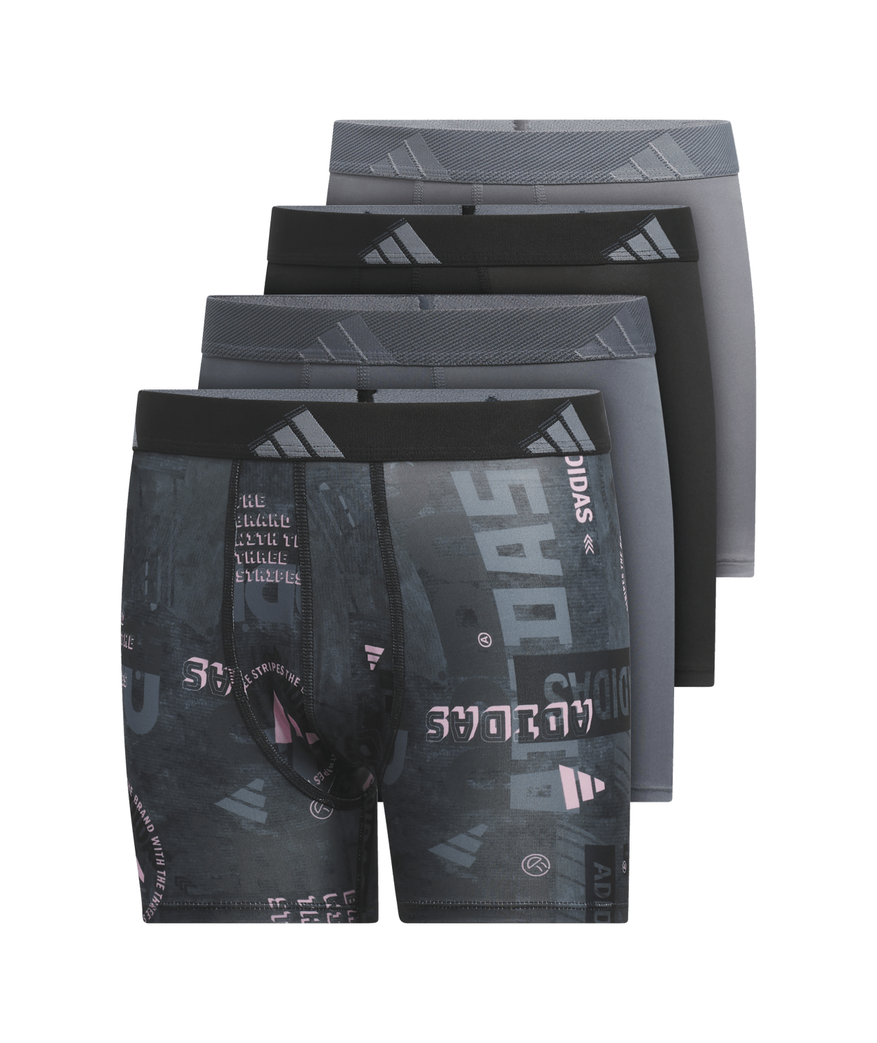adidas Youth Microfiber Graphic 4-Pack Boxer Brief Youth Apparel Underwear & Socks