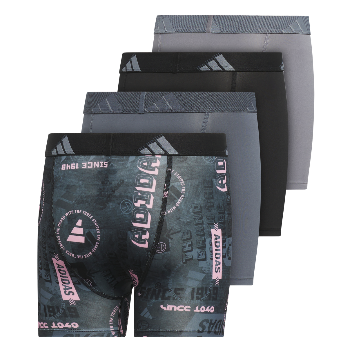 adidas Youth Microfiber Graphic 4-Pack Boxer Brief-2