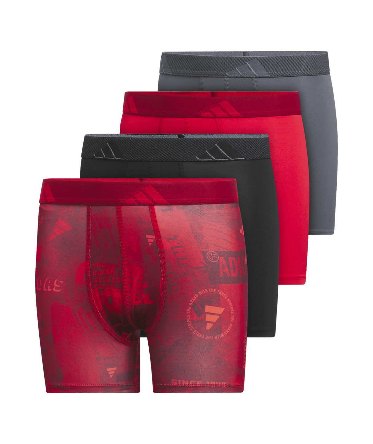 adidas Youth Microfiber Graphic 4-Pack Boxer Brief Youth Apparel Underwear & Socks