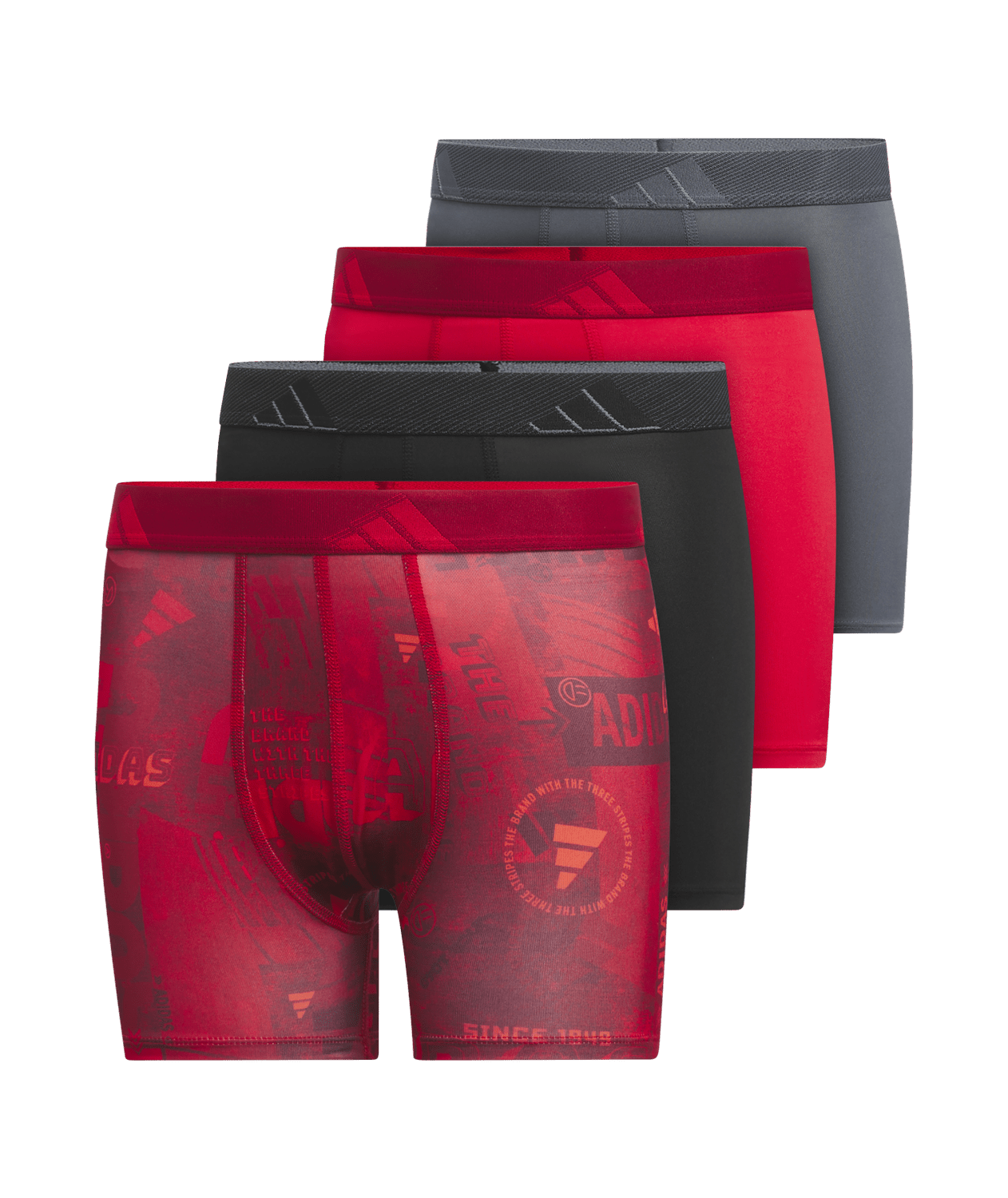 adidas Youth Microfiber Graphic 4-Pack Boxer Brief Youth Apparel Underwear & Socks