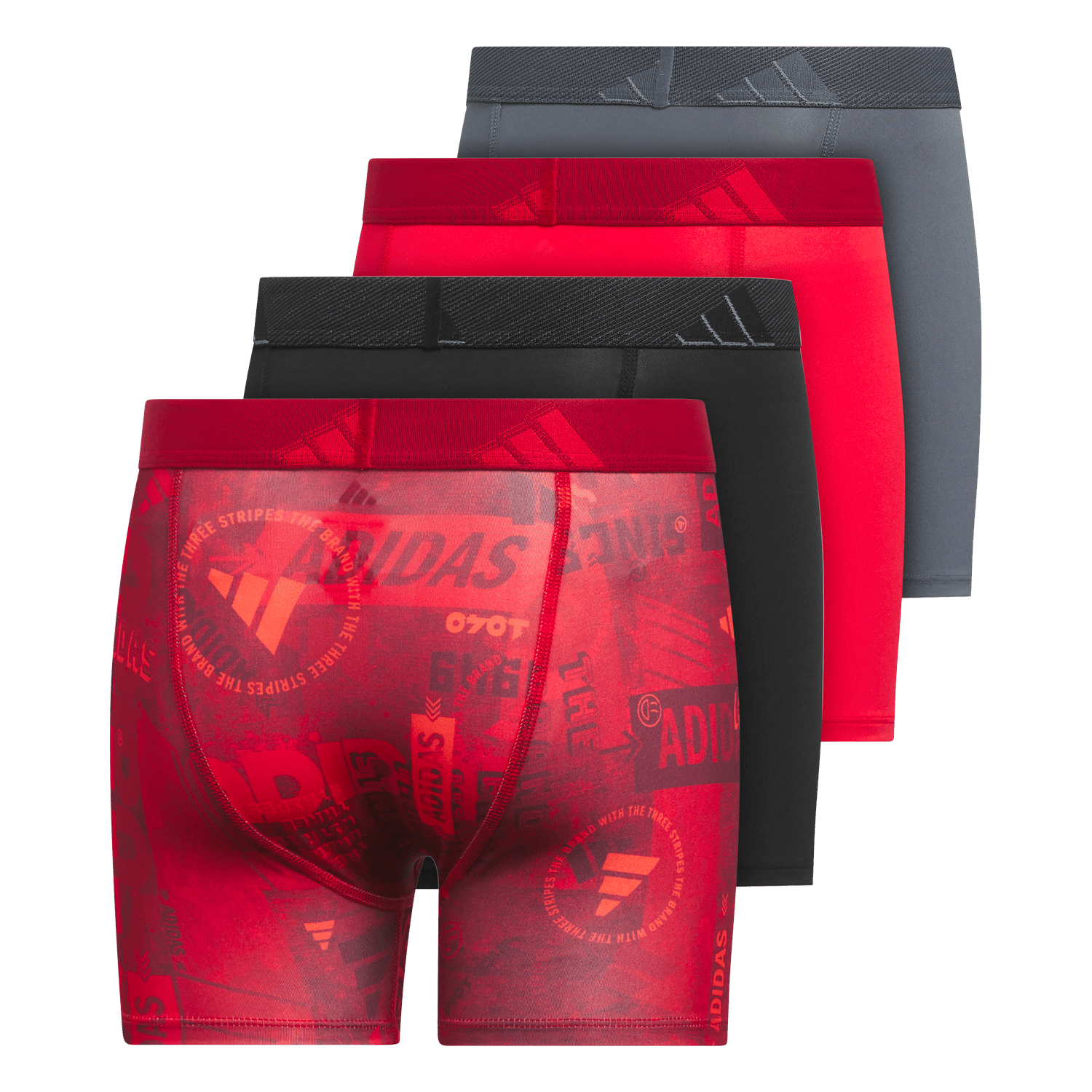 adidas Youth Microfiber Graphic 4-Pack Boxer Brief Youth Apparel Underwear & Socks