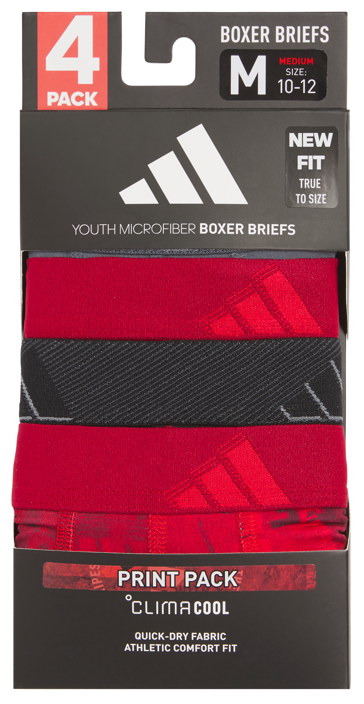 adidas Youth Microfiber Graphic 4-Pack Boxer Brief-3