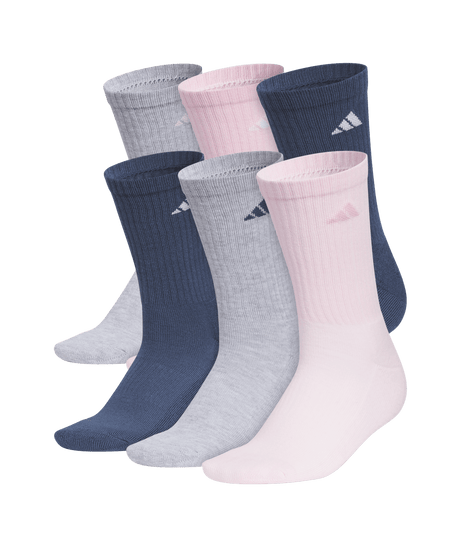 adidas Women's Athletic Cushioned 6-Pack Crew Socks Unisex Accessories Socks