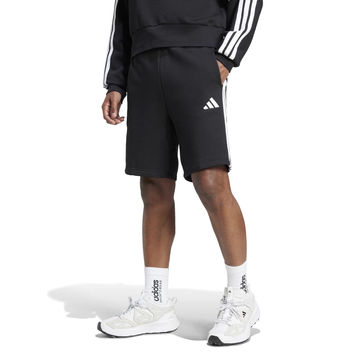 adidas Men's Essentials Three Stripes Fleece Shorts-3
