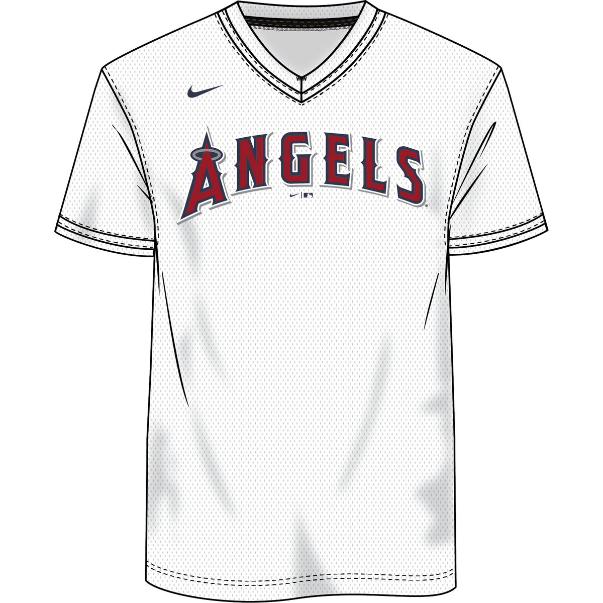 Nike Los Angeles Angels Men's Institutional V-Neck Short Sleeve Synthetic Jersey