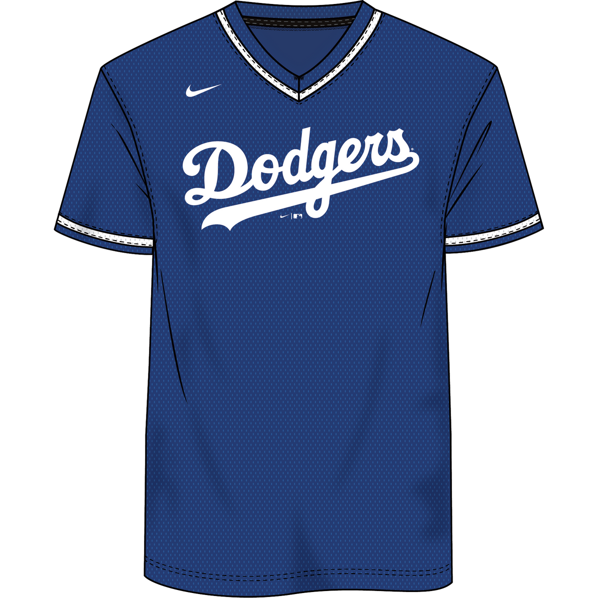 Nike Los Angeles Dodgers Youth Institutional V-Neck Short Sleeve T-Shirt