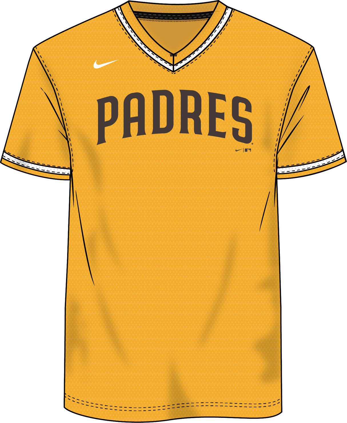 Nike San Diego Padres Youth Institutional V-Neck Short Sleeve Synthetic Jersey