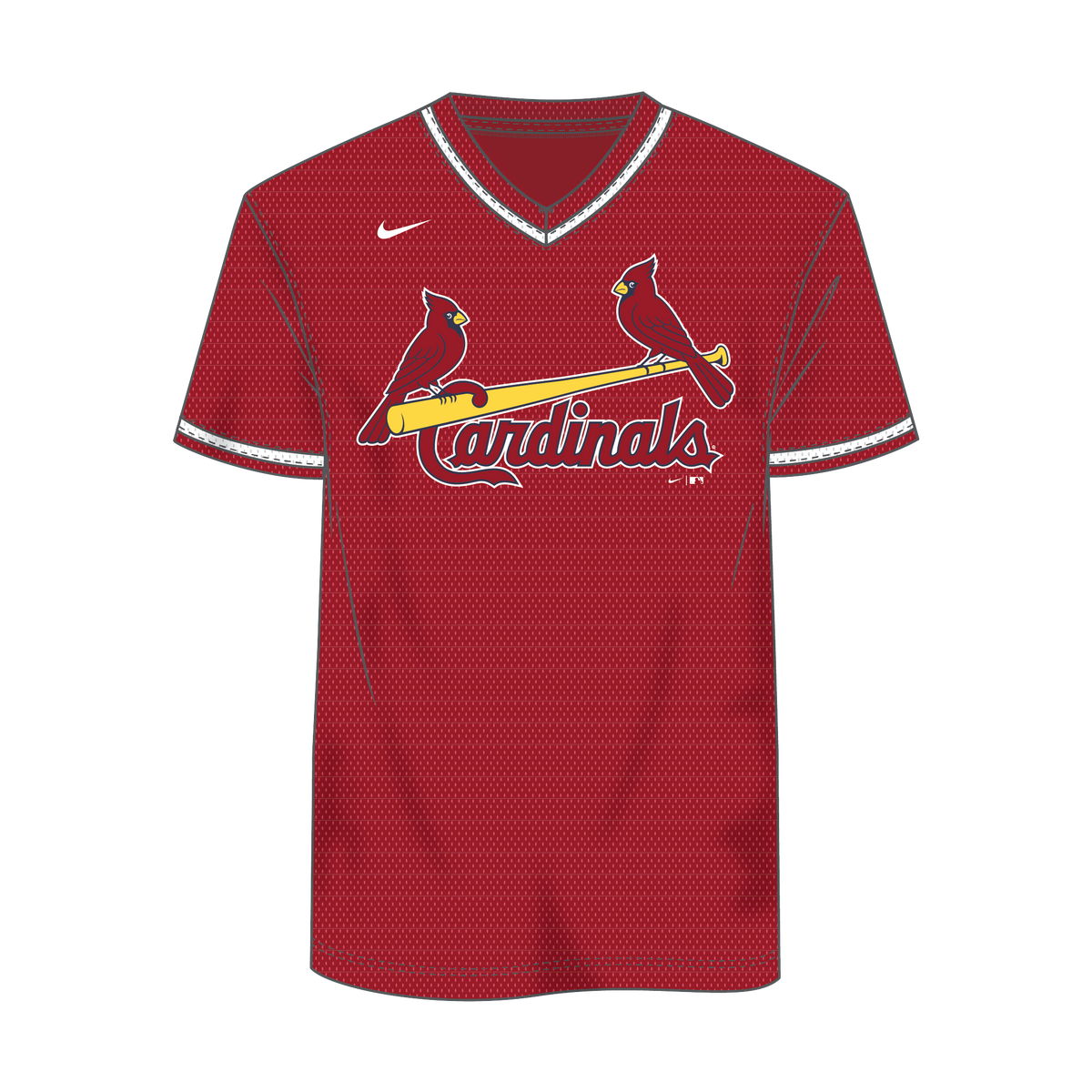 Nike St. Louis Cardinals Men's Institutional V-Neck Short Sleeve Synthetic Jersey